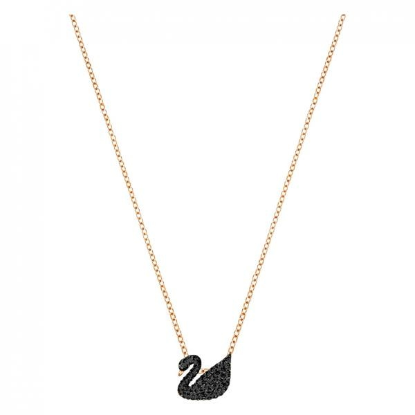 Swarovski Rozé nyaklánc kicsi fekete swarovski hattyúval 5204133