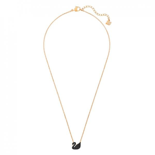 Swarovski Rozé nyaklánc kicsi fekete swarovski hattyúval 5204133