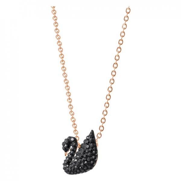 Swarovski Rozé nyaklánc kicsi fekete swarovski hattyúval 5204133
