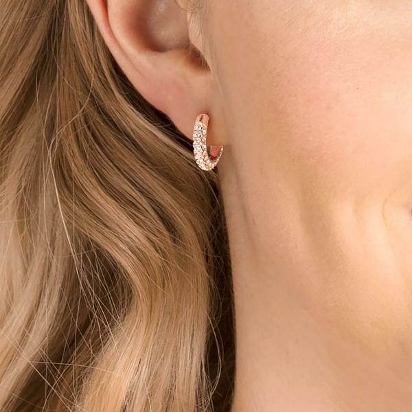 Swarovski Rozé színű karika fülbevaló kristályokkal 5446008