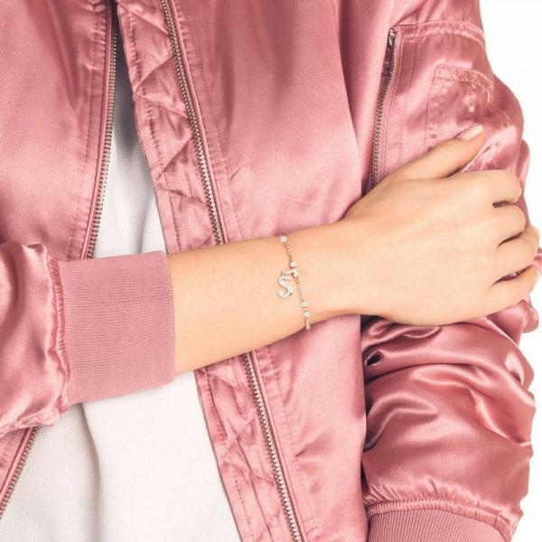 Swarovski S betű rozé charm 5434399