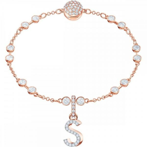 Swarovski S betű rozé charm 5434399