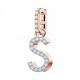 Swarovski S betű rozé charm 5434399