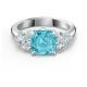 Swarovski Sparkling ezüst színű gyűrű kék kristállyal 