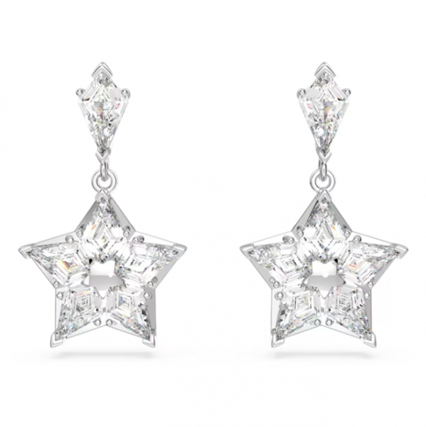 Swarovski Stella ezüst színű csepp alakú fülbevaló kristállyal 5652002