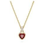 Swarovski Stilla arany színű nyaklánc piros szív kristállyal 5648750