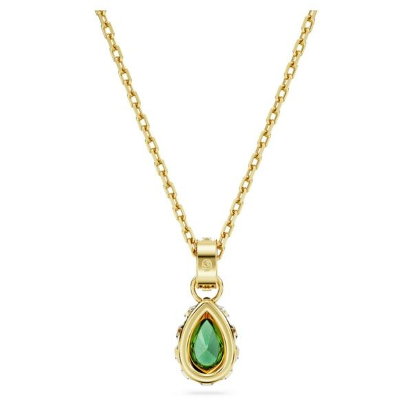 Swarovski Stilla arany színű nyaklánc zöld körte alakú kristállyal 5648751