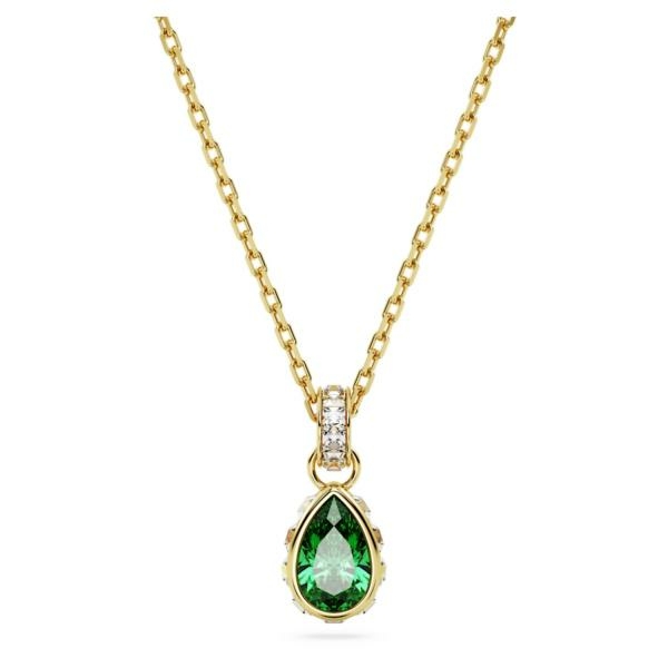 Swarovski Stilla arany színű nyaklánc zöld körte alakú kristállyal 5648751