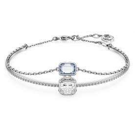 Swarovski Stilla dupla ezüst színű karkötő kék kristállyal 5668244