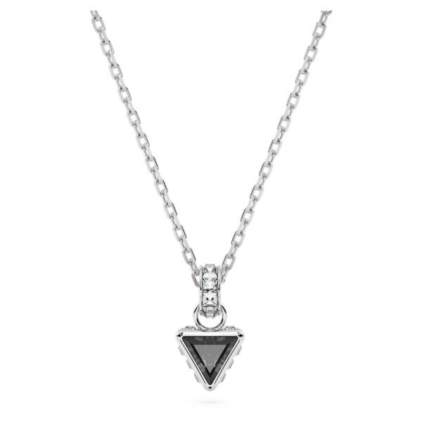 Swarovski Stilla ezüst színű nyaklánc fekete háromszög kristállyal 5648752