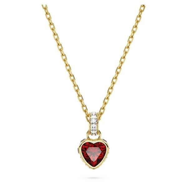 Swarovski Stilla piros szív kristályos arany színű nyaklánc 5660037