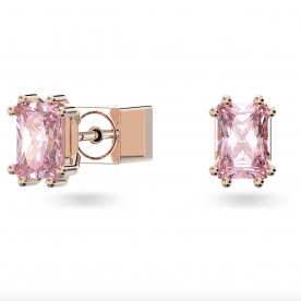 Swarovski Stilla rózsaszín rozé négyszögletes kristály fülbevaló 5639136
