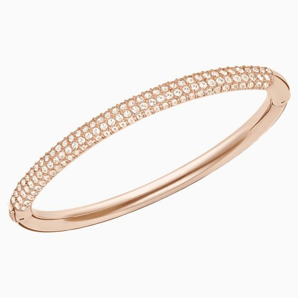 Swarovski Stone rozé karperec fehér kristályokkal 