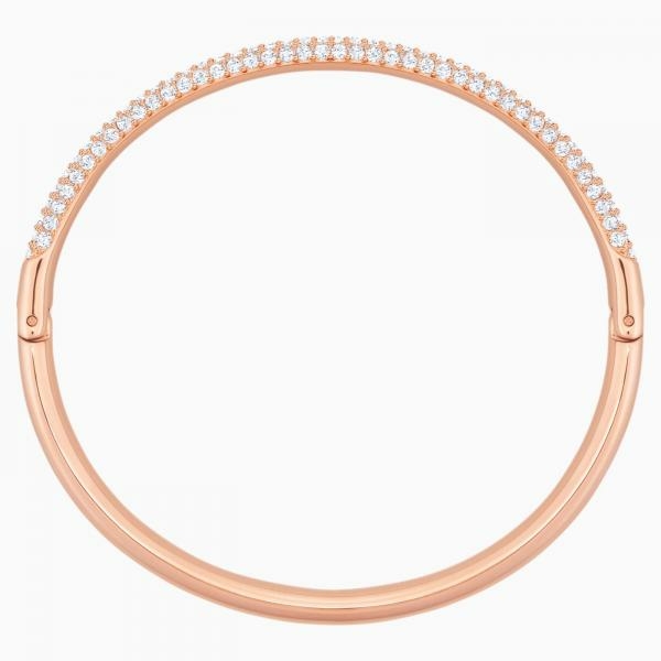 Swarovski Stone rozé karperec fehér kristályokkal 