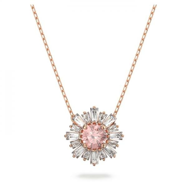 Swarovski Sunshine rozé nyaklánc rózsaszín és fehér kristályokkal 5642961