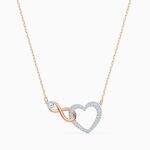 Swarovski Szív és végtelen rozé nyaklánc kristályokkal 5518865