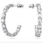 Swarovski Tennis Deluxe ezüst színű karika fülbevaló kristállyal 5562128