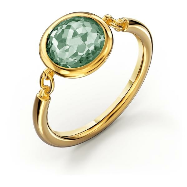 Swarovski Thalia arany színű gyűrű zöld kristállyal 