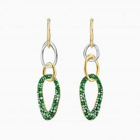 Swarovski The elements arany színű fülbevaló zöld kristályokkal 5569183