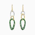 Swarovski The elements arany színű fülbevaló zöld kristályokkal 5569183