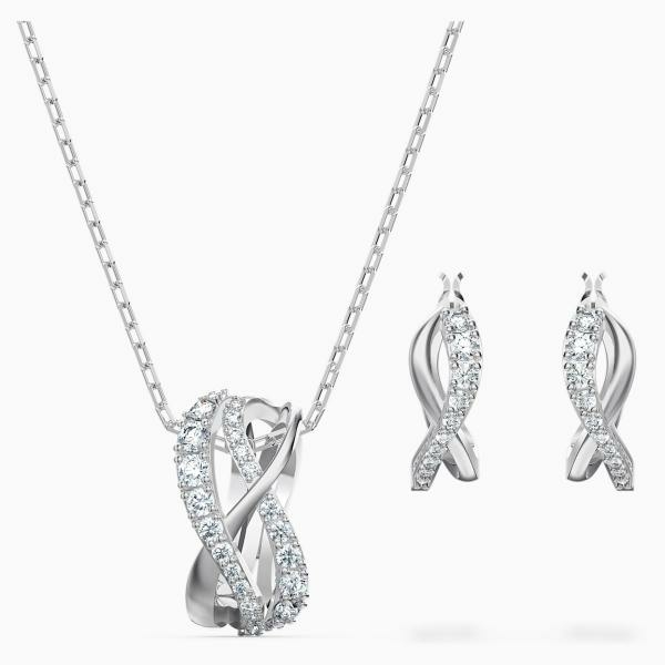 Swarovski Twist ékszer szett fehér kristályokkal 5579790