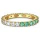 Swarovski Vittore arany színű gyűrű fehér és zöld kristályokkal 