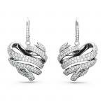 Swarovski Volta ezüst színű fülbevaló kristály szív függővel 5652029