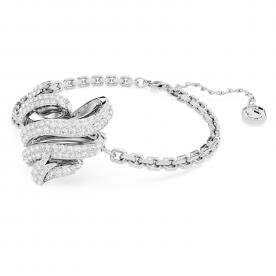 Swarovski Volta ezüst színű karkötő csavart kristály szívvel  5652789