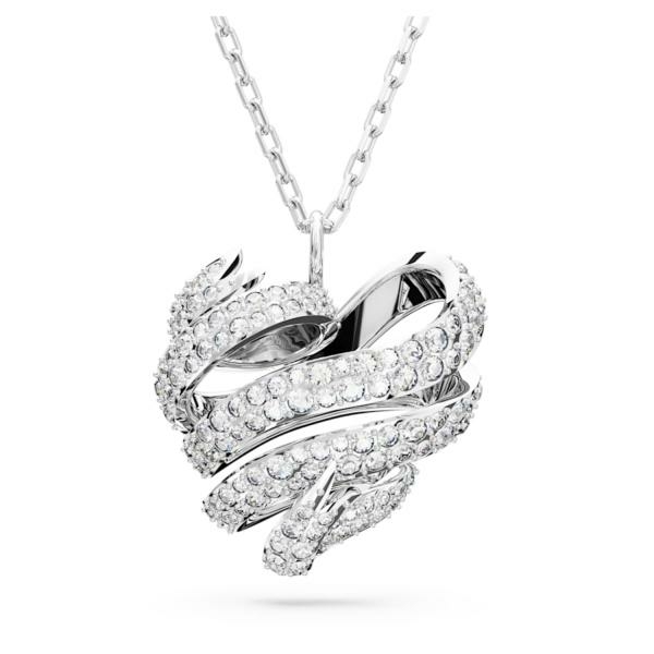 Swarovski Volta ezüst színű nyaklánc csavart szív kristály medállal 5647584