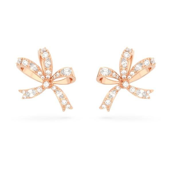 Swarovski Volta rozé színű bedugós fülbevaló kristály masnival 5647572