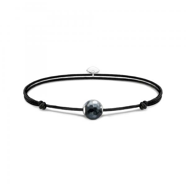 Thomas Sabo  Állítható fekete textil karkötő fazettált hematit gyönggyel A2104-173-5-L22V