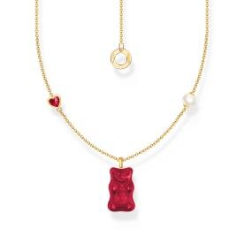 Thomas Sabo  Aranyozott ezüst nyaklánc piros Haribo gumi macival KE2206-430-10-L45v