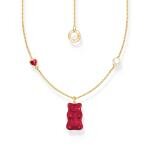 Thomas Sabo  Aranyozott ezüst nyaklánc piros Haribo gumi macival KE2206-430-10-L45v