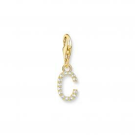 Thomas Sabo  C betű aranyozott ezüst charm cirkóniával 1966-414-14