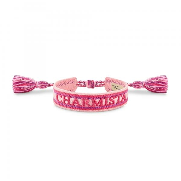 Thomas Sabo  Charmista rózsaszín és lila textil karkötő ACC0048-302-7