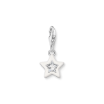 Thomas Sabo  Ezüst csillag charm fehér tűzzománccal és cirkóniával 2044-041-14