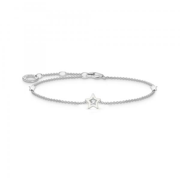 Thomas Sabo  Fehér csillag ezüst karkötő A2136-041-14-L19v