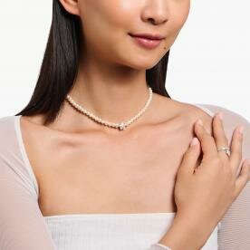 Thomas Sabo  Fehér csillag tenyésztett gyöngy ezüst nyaklánc KE2198-149-14-L42v