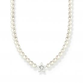 Thomas Sabo  Fehér csillag tenyésztett gyöngy ezüst nyaklánc KE2198-149-14-L42v