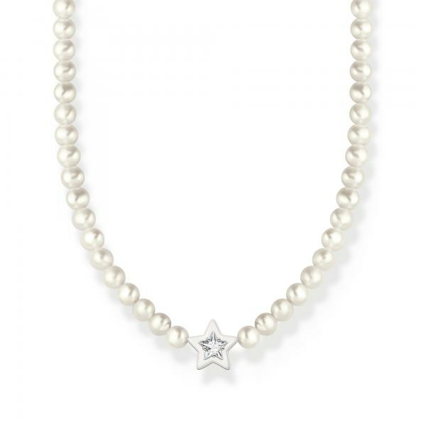 Thomas Sabo  Fehér csillag tenyésztett gyöngy ezüst nyaklánc KE2198-149-14-L42v