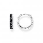 Thomas Sabo  Fekete körbe köves pávé ezüst karika fülbevaló CR668-643-11