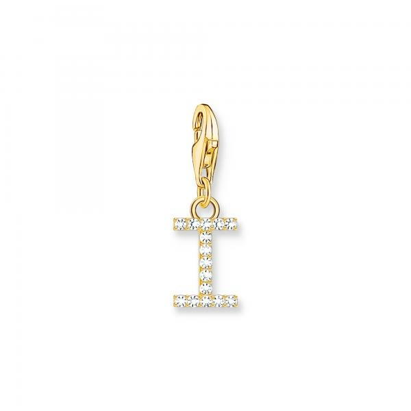 Thomas Sabo  I betű aranyozott ezüst charm cirkóniával 1972-414-14