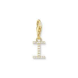 Thomas Sabo  I betű aranyozott ezüst charm cirkóniával 1972-414-14