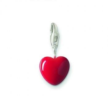 Thomas Sabo  Piros tűzzománc szí­v ezüst medál 0125-007-10