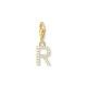 Thomas Sabo  R betű aranyozott ezüst charm cirkóniával 1981-414-14