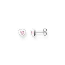 Thomas Sabo  Rózsaszín szív ezüst fülbevaló tűzzománccal H2268-041-9