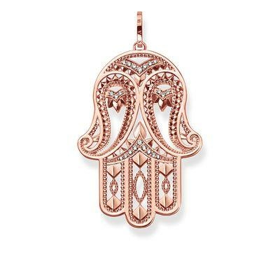 Thomas Sabo 18K rozé arannyal bevont Fatima keze ezüst medál PE731-416-14