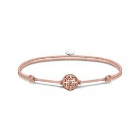 Thomas Sabo Állítható drapp textil karkötő rozé arabeszk gyönggyel A2126-597-40-L22V