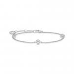 Thomas Sabo Állítható ezüst karkötő három köves dísszel SCA150008