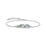 Thomas Sabo Állítható ezüst karkötő színes köves levéllel SCA150235